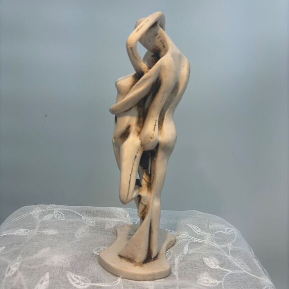 Solid Stone Abstract Couple Sculpture – 12” Tall - Picture 5 of 9